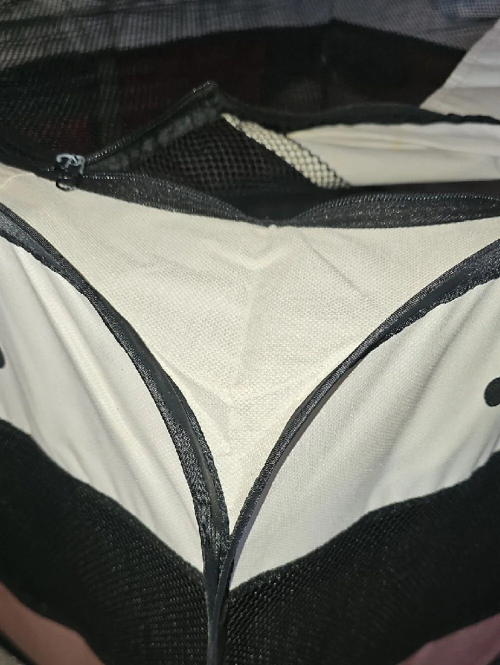 Collapsible Mesh Small Pet Playpen - Black and Cream Like NEW